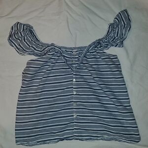 Atmosphere top, Blue & White stipend top.